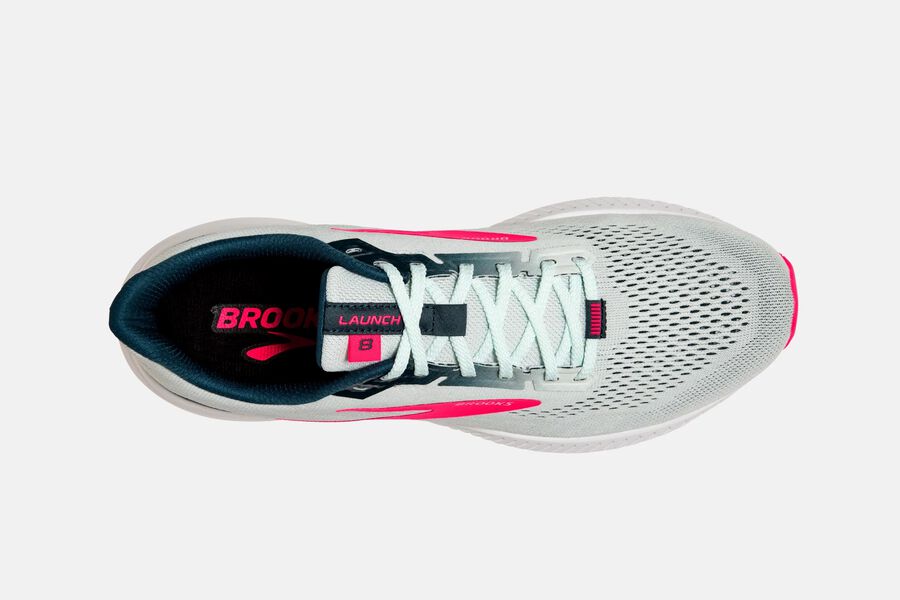 Brooks Running Shoes Womens Grey/Pink - Launch 8 Road - 6945-FAWTX